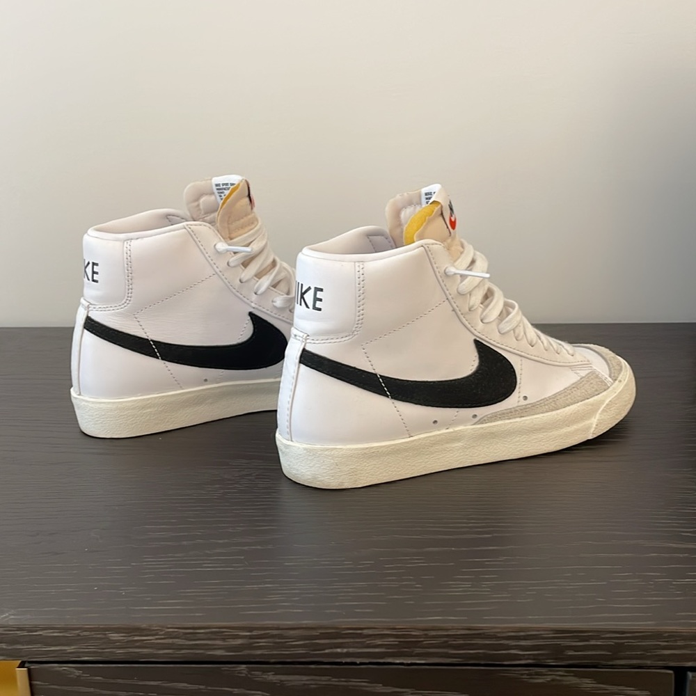 Nike White and Black High-Top Sneakers